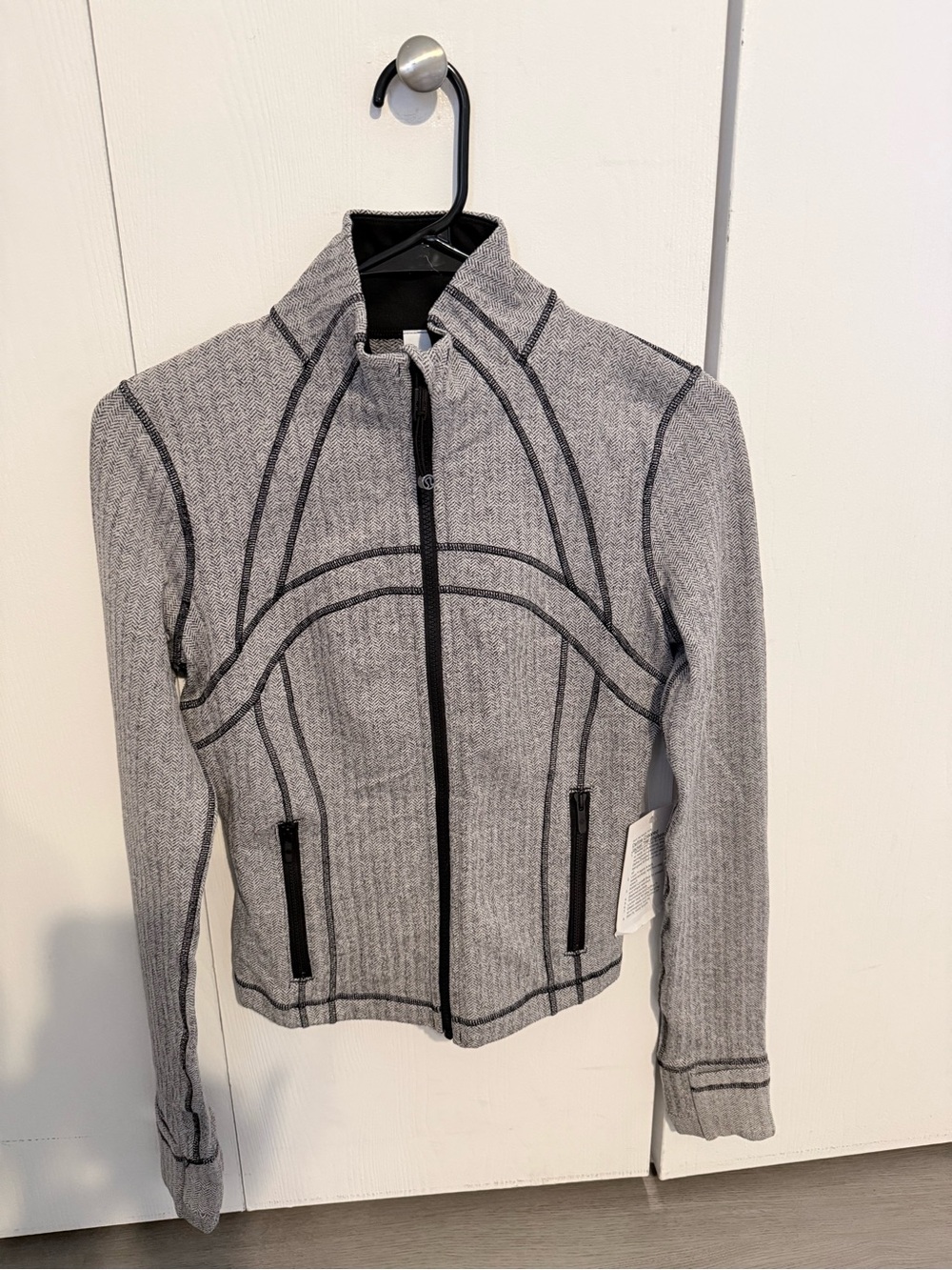 lululemon athletica Gray Ribbed Zip-Up Bomber Jacket